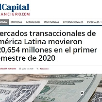 Mercados transaccionales de Amrica Latina movieron $20,654 millones en el primer semestre de 2020